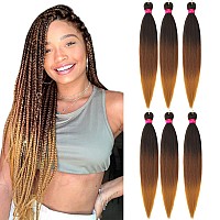 Fayeta Ombre Pre Stretched Braiding Hair 286 Packs Silky Color Blend Braid Hair Extensions 100 Kanekalon Synthetic Crochet