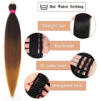 Fayeta Ombre Pre Stretched Braiding Hair 286 Packs Silky Color Blend Braid Hair Extensions 100 Kanekalon Synthetic Crochet