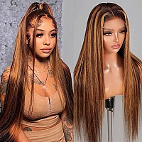 Flady Highlight Ombre Blonde Lace Front Wig Human Hair 430 Colored Glueless Pre Plucked With Baby Hair 180 Density Straight Hd