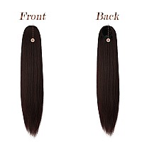 FESHFEN Ponytail Extensions Long Straight Drawstring Ponytails Natural Synthetic Hairpiece Clip in Ponytails Hairpieces for Women Girls, 24 inch