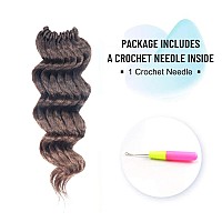 Toyotree Ocean Wave Crochet Hair 9 Inch 8 Packs Ombre Brown Short Curly Deep Wave Crochet Hair Synthetic Ocean Wave Braiding