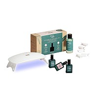 Manucurist green Flash Essentials gel Nail Polish Kit Hortencia - 24W LED Nail Lamp + Base coat + Top coat + Pale Pink Nail Polish + Nail Polish Remover + Nail clips