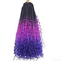 Beverlee Hair Extension Box Braids Crochet Hair 18 Inch 8 Packs 49 Synthetic Curly For Black Women