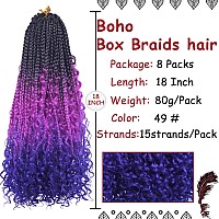 Beverlee Hair Extension Box Braids Crochet Hair 18 Inch 8 Packs 49 Synthetic Curly For Black Women