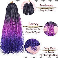 Beverlee Hair Extension Box Braids Crochet Hair 18 Inch 8 Packs 49 Synthetic Curly For Black Women