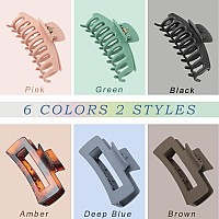 Ibuneerly Hair Claw Clips 6 Colors Claw Clips For Thick Hair Nonslip Large Strong Hold Hair Clips For Women 3 Square Matte An