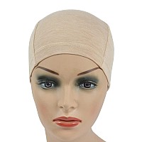 Yantaisiyu Bamboo Fiber Wig Cap Comfortable Elastic Wig Cap Wearing Under Wigs Light Brown