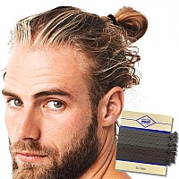 HAVHAF Knotted Mens Hair Ties For Men 8 pcs (Thin, Mud) - No damage Crease Breakage Man Bun Hair Tie Men with Long Hair | For Buns Curly Thick Elastic Hair Ties For Guys | Perfect hairtie For Men (Mud)