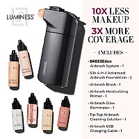 Luminess Breeze Duo Airbrush Makeup System Fair Coverage 9Piece Kit Includes 2X Silk Airbrush Foundation Soft Rose Blush G