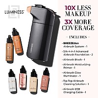 Luminess Breeze Duo Airbrush Makeup System Tan Coverage 9Piece Kit Includes 2X Silk Airbrush Foundation Apricot Shade Blush