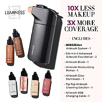 Luminess Breeze Duo Airbrush Makeup System Deep Coverage 9Piece Kit Includes 2X Silk Airbrush Foundation Apricot Shade Blus