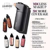 Luminess Breeze Duo Airbrush Makeup System Rich Coverage 9Piece Kit Includes 2X Silk Airbrush Foundation Plum Shade Blush