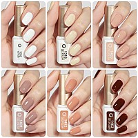 Gaoy Nude Gel Polish Set 6 Neutral Colors Gel Nail Kit For Nail Art Diy Manicure And Pedicure At Home