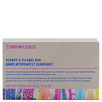 Good Molecules Clarify and Cleanse Bar - Soap-Free Bar with Salicylic Acid BHA, Tea Tree, Kaolin Clay to Hydrate - Skincare for Face and Body