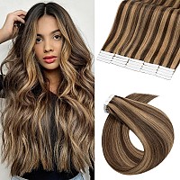 Benehair Remy Tape In Hair Extensions Human Hair Medium Browndark Blonde Seamless Skin Weft Tape In Real Human Hair Extensions