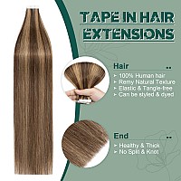 Benehair Remy Tape In Hair Extensions Human Hair Medium Browndark Blonde Seamless Skin Weft Tape In Real Human Hair Extensions