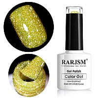 Rarjsm Reflective Gel Nail Polish Yellow Gel Nail Polish 75Ml 025Floz Yellow Nail Gel Glitter Gel Polish Summer Candy Collec