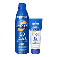 Coppertone Sport Sunscreen Spray Face Sunscreen Spf 50 Water Resistant Sunscreen Pack Spray Sunscreen And Facial Sunscreen L