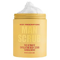 Body Prescriptions Body Scrub For Men Ultimate Exfoliating Scrub Infused With Sandalwood Mens Body Wash In Jar With Twist Top