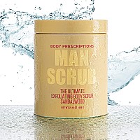 Body Prescriptions Body Scrub For Men Ultimate Exfoliating Scrub Infused With Sandalwood Mens Body Wash In Jar With Twist Top