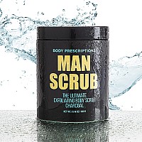 Body Prescriptions Body Scrub For Men Ultimate Exfoliating Scrub Infused With Charcoal Mens Body Wash In Jar With Twist Top 2