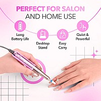 M Mase Nail Drill Professional 2In1 Cordless Electric Nail Drill Machine Portable Rechargeable Hd Display 35000 Rpm Acr