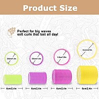 Hair Roller Sets,Self Grip 48 Pcs,Salon Hair Dressing Curlers,Diy Hair Styles,Heatless Hair Curlers, Lazy Hair Curle,Hair Rollers With Clips,Sungenol 4 Sizes Hair Rollers In 1 Set