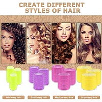 Hair Roller Sets,Self Grip 48 Pcs,Salon Hair Dressing Curlers,Diy Hair Styles,Heatless Hair Curlers, Lazy Hair Curle,Hair Rollers With Clips,Sungenol 4 Sizes Hair Rollers In 1 Set