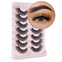 Fake Eyelashes Natural Wispy Lashes 3D Volume Faux Mink Lashes Fluffy Long False Lashes 18MM Cat Eye Lashes A03