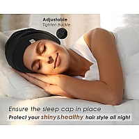 Yanibest 100 Mulberry Silk Lined Sleep Cap Christmas Silk Bonnet For Sleeping Dark Black Hair Cover Bonnet For Natural Hair A