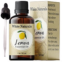 White Naturals Organic Lemon Essential Oil 100 Natural And Pure Therapeutic Grade For Aromatherapy Massage Household Cleani