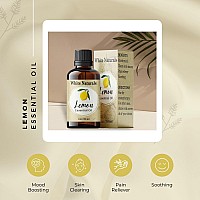 White Naturals Organic Lemon Essential Oil 100 Natural And Pure Therapeutic Grade For Aromatherapy Massage Household Cleani