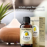 White Naturals Organic Lemon Essential Oil 100 Natural And Pure Therapeutic Grade For Aromatherapy Massage Household Cleani