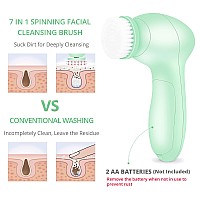 Facial Cleansing Brush 7 In 1 Face Wash Brush Fabuday Face Spin Scrub Brushes For Skin Cleansing Gentle Exfoliator Blackhead