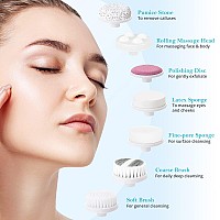 Facial Cleansing Brush 7 In 1 Face Wash Brush Fabuday Face Spin Scrub Brushes For Skin Cleansing Gentle Exfoliator Blackhead