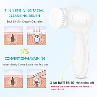 Facial Cleansing Brush 7 In 1 Face Wash Brush Fabuday Face Spin Scrub Brushes For Skin Cleansing Gentle Exfoliator Blackhead