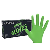 L3 Heavy Duty Nitrile Gloves - Large, Latex Free, Lime, 