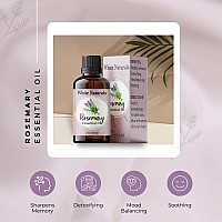 White Naturals Organic Rosemary Essential Oil 100 Pure Natural 1 Fluid Ounce Aromatherapy Vegan Nongmo Strengthening