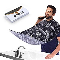 Beard Bib Beard Apron Beard Trimming Catcher Bib For Men Shaving And Hair Clippings Waterproof Nonstick Hair Catcher Grooming