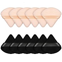 Pimoys 12 Pieces Powder Puff Face Triangle Powder Puffs For Loose Powder Setting Powder Cosmetic Foundation Makeup Blender Spong