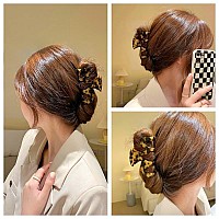 Large Hair Claw Clips Cutout Tortoise Shell Celluloid Hair Jaw Clips Hair Clamps For Women Ladies 2 Pack