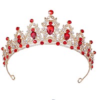 Kamirola - Queen Crown and Tiara Princess Crown for Women and Girls (01) (Gold Red)