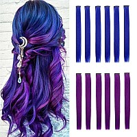 Snoblass 12 Packs Colored Clip In Hair Extensions 21 Colorful Straight Hair Extensions Clip In For Women Party Christmas Birt