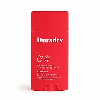 Duradry AM Deodorant & Antiperspirant - Prescription Strength Deodorant for Hyperhidrosis, Antiperspirant for Women & Men, Armpit Sweat Protection, Silicone-free - clear Sky, 23 Oz (Pack of 1)