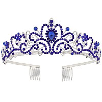 Cocide Sapphire Tiara Crowns Crystal Headband Rhinestone Crown With Combs Bride Headbands Bridal Wedding Prom Birthday Party Hai