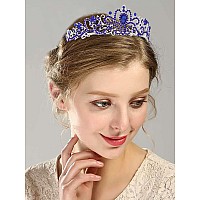 Cocide Sapphire Tiara Crowns Crystal Headband Rhinestone Crown With Combs Bride Headbands Bridal Wedding Prom Birthday Party Hai