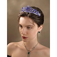 Cocide Sapphire Tiara Crowns Crystal Headband Rhinestone Crown With Combs Bride Headbands Bridal Wedding Prom Birthday Party Hai