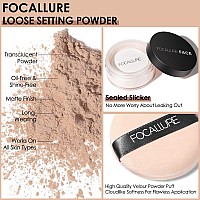 Focallure Oil Control Loose Face Powder Translucent Loose Setting Powder Shinefree Matte Finishing Powder Longlasting Lig