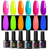 Ur Sugar Glow In The Dark Gel Nail Polish Set Halloween Neon Hot Pink Yellow Orange Bright Luminous Gel Polish Set Fluorescent