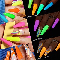 Ur Sugar Glow In The Dark Gel Nail Polish Set Halloween Neon Hot Pink Yellow Orange Bright Luminous Gel Polish Set Fluorescent